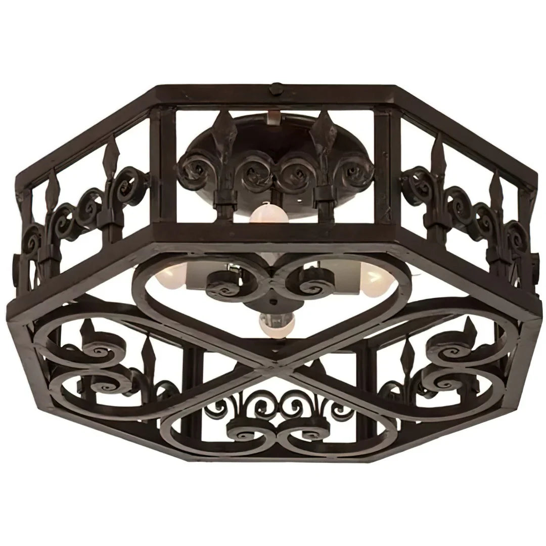 Forged Iron Flush Mount Ceiling Lights