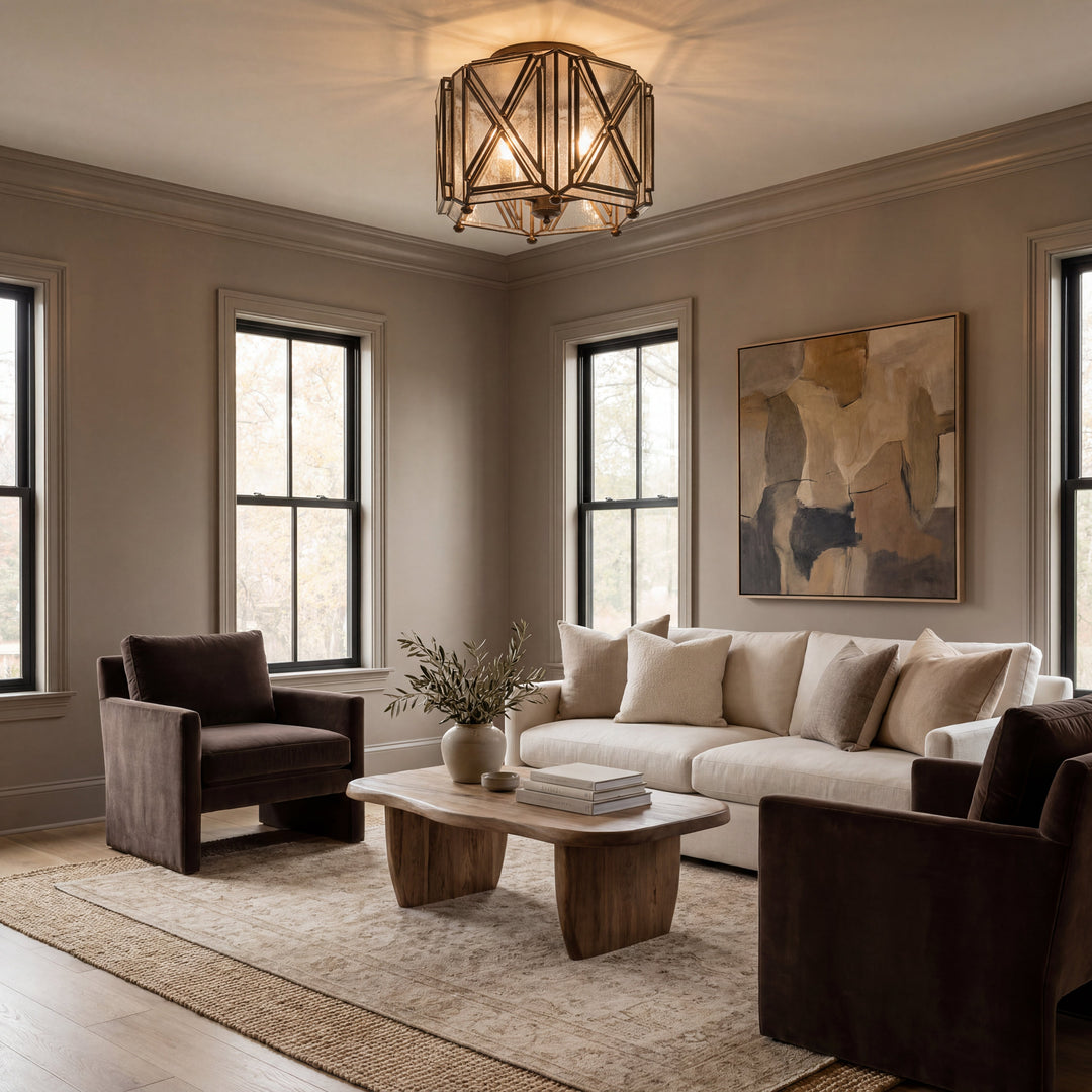 Forged Iron Flush Mount Ceiling Lights