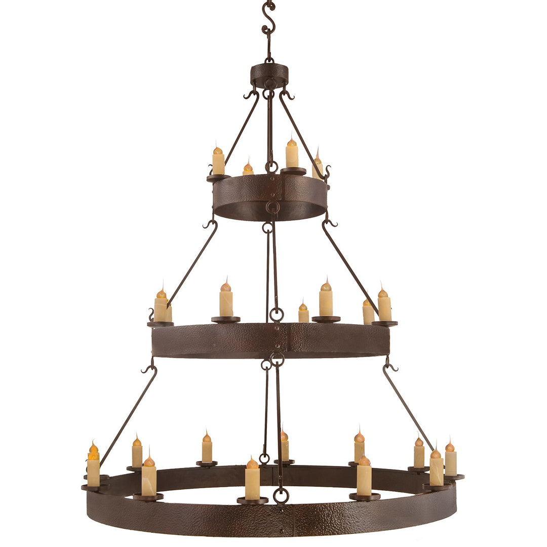 Clarion 3-Tier Wrought Iron Chandelier