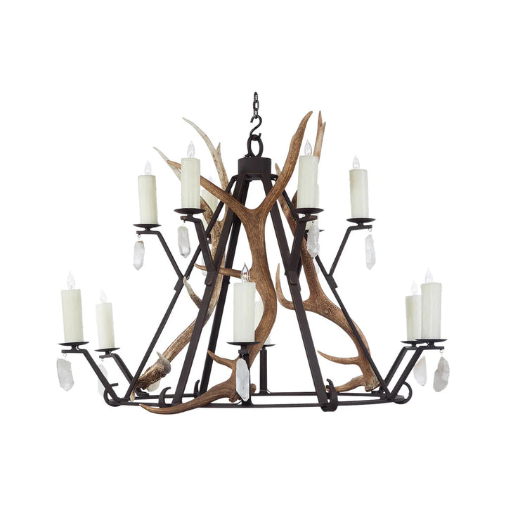 The Canyon Ridge Antler Quartz Chandelier