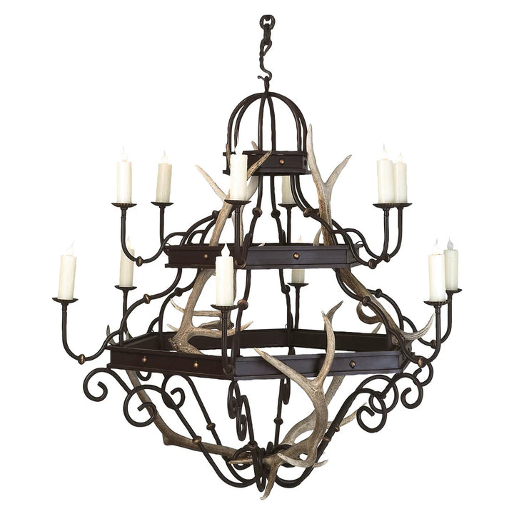 The Ironwood Manor Antler Chandelier