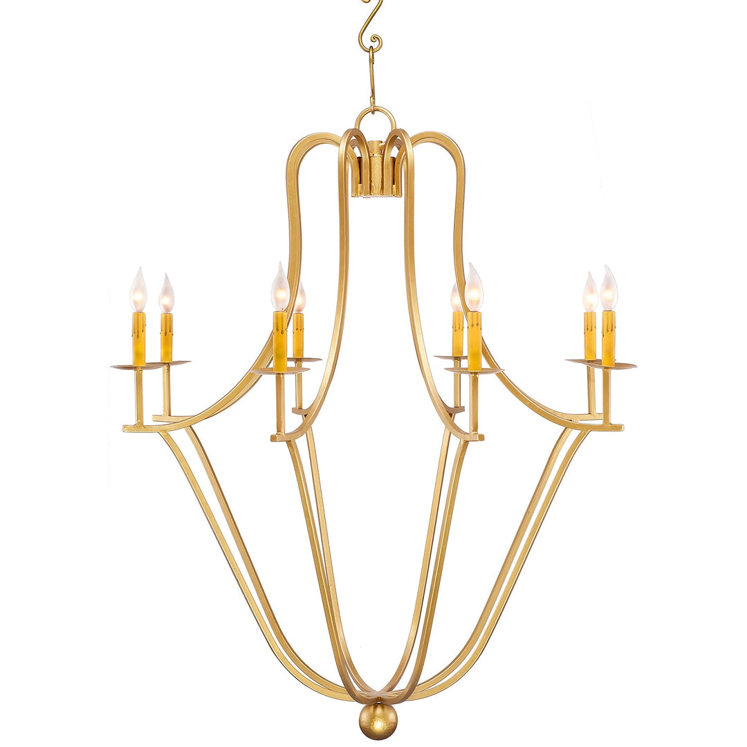 Wrought Iron Sculptural Chandelier - 8 Lights
