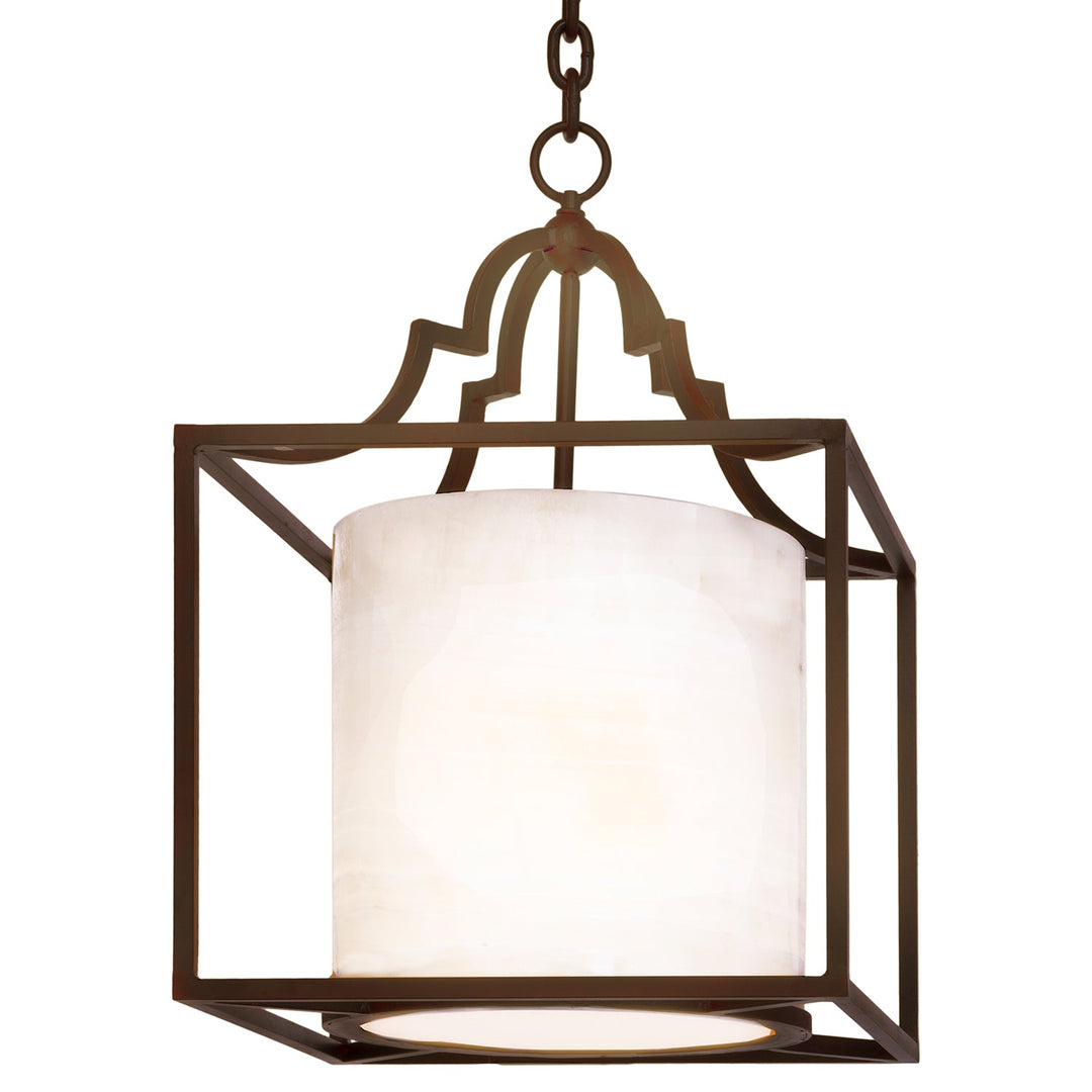 Wrought Iron Alabaster Pendant