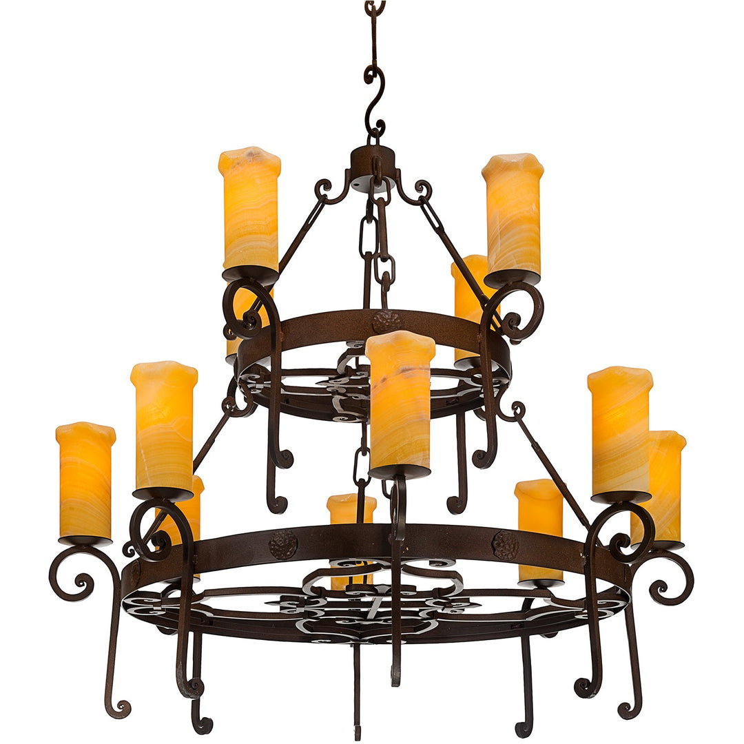 Custom Castile Alabaster Artisan Chandelier