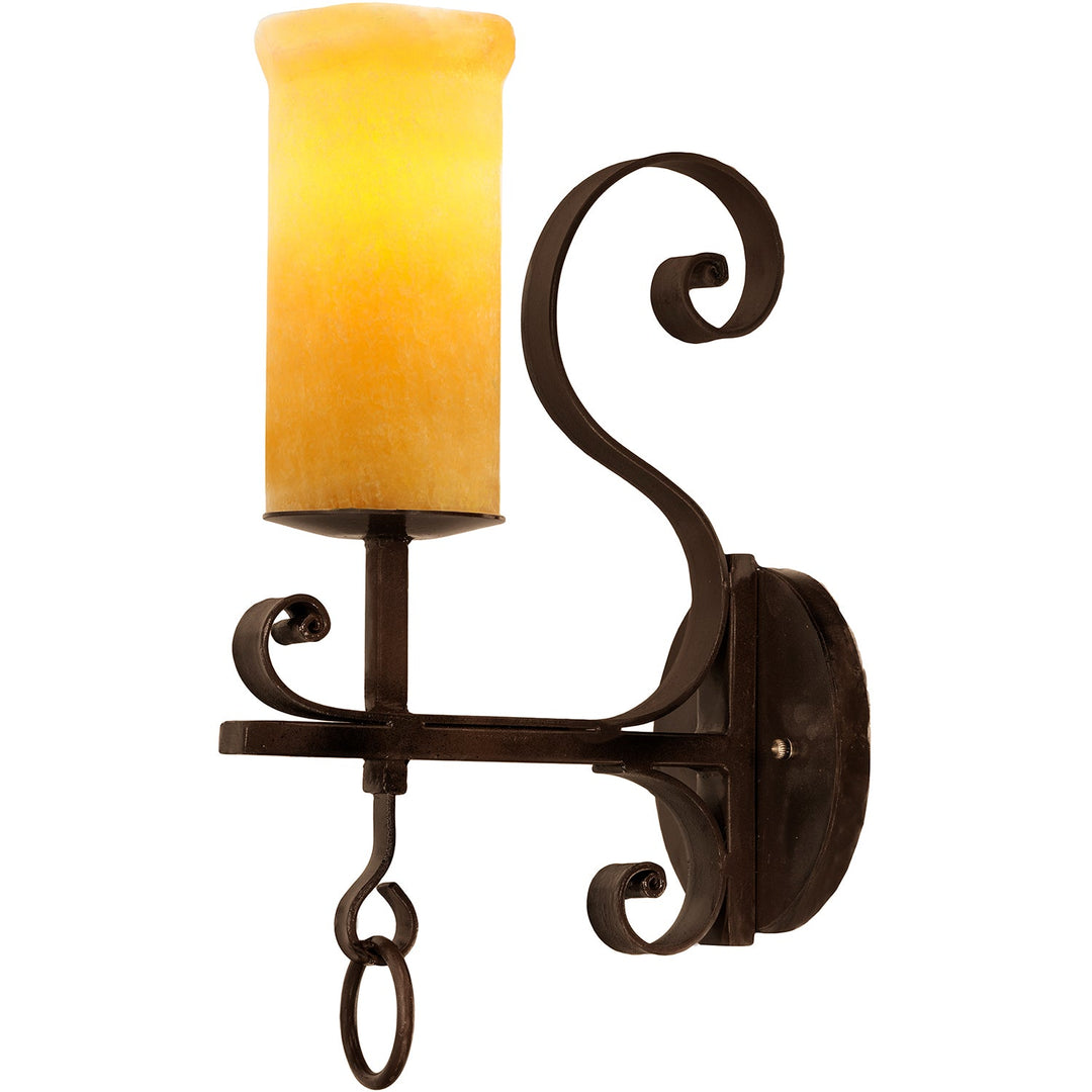 SC-1741 Forged Iron Alabaster Wall Sconce
