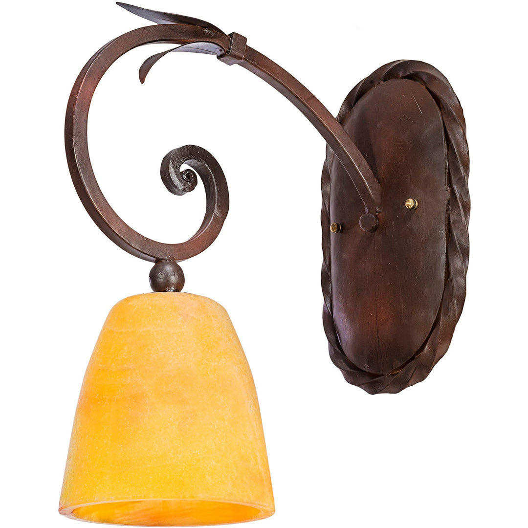 1746 – Wrought Iron Designer Alabaster Wall Sconce