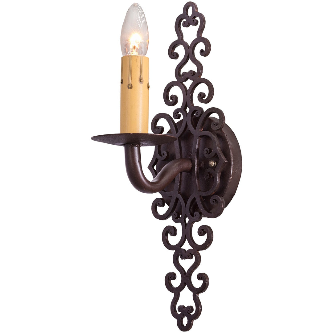 1824 Wrought Iron Luxe Wall Sconce