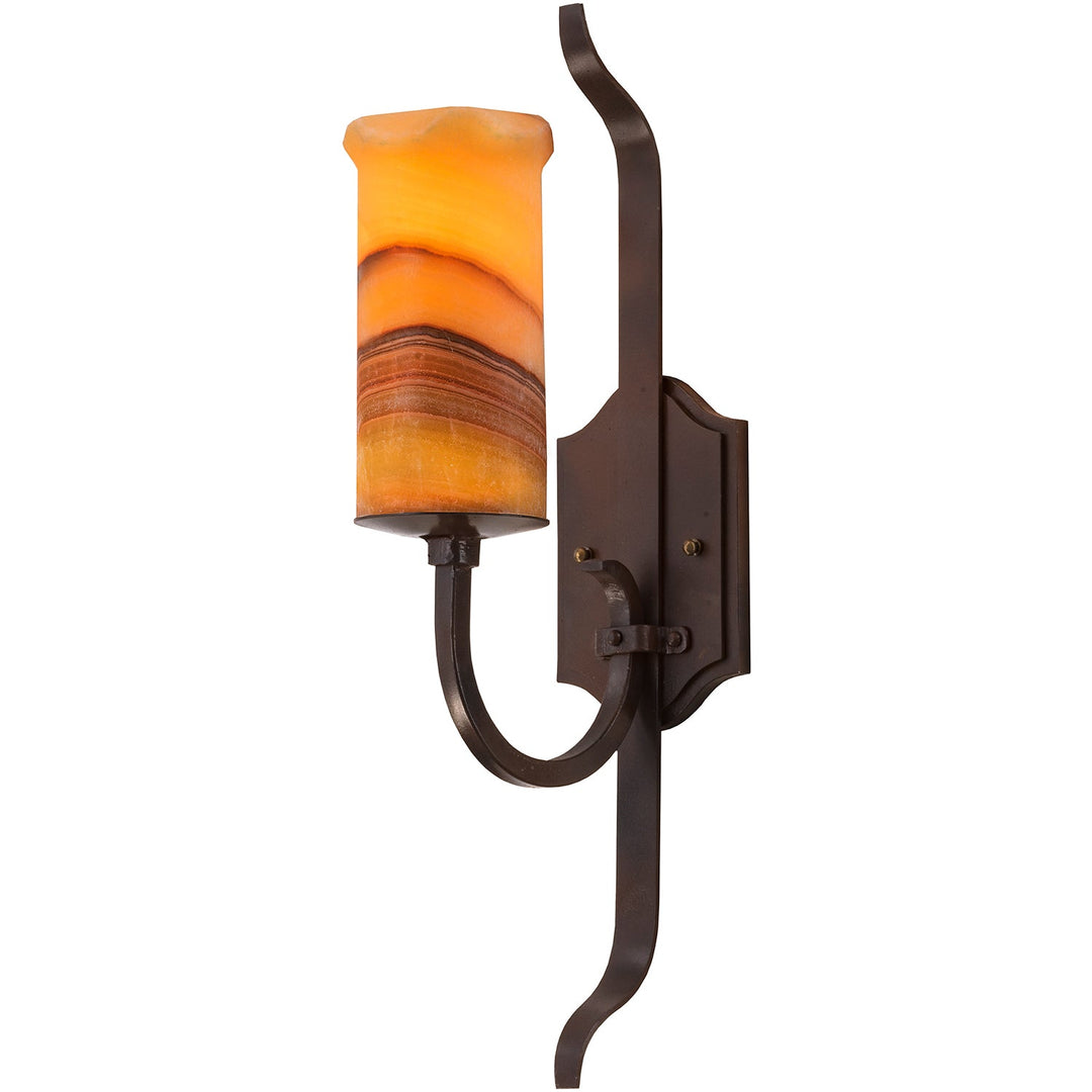1832  – Forged Iron Alabaster Designer Wall Sconce