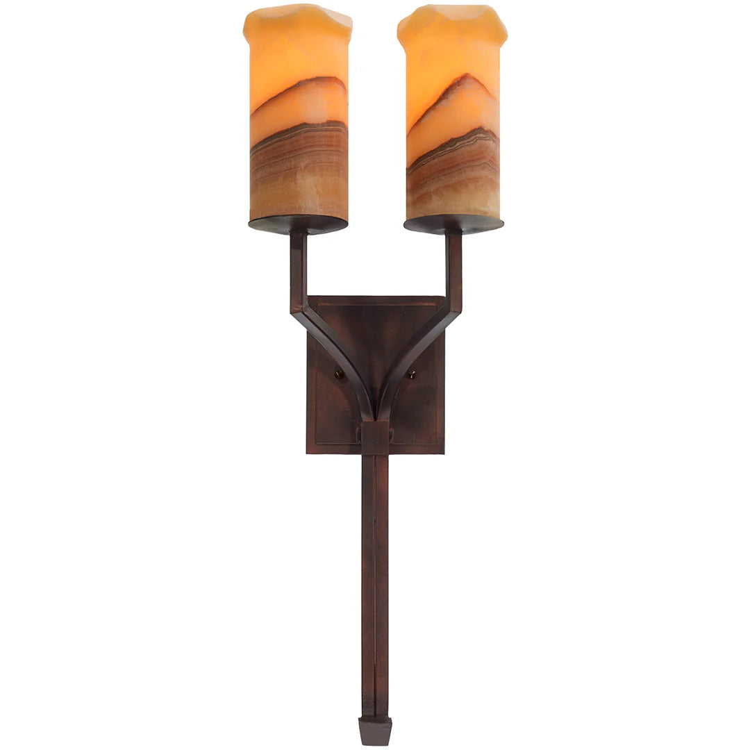 The Sierra Axis Dual Onyx Wall Sconce