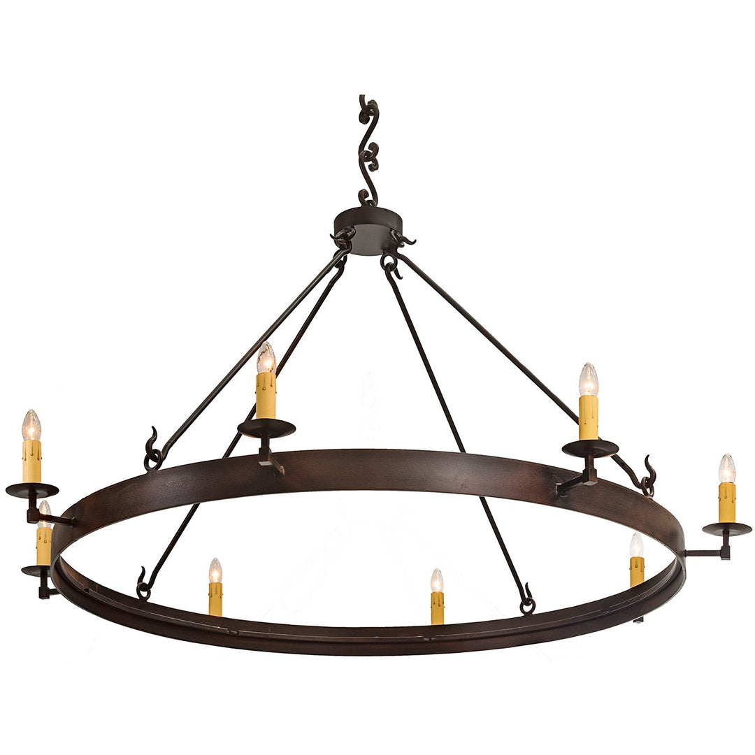 Wrought Iron Artisan Chandelier - 8 Lights