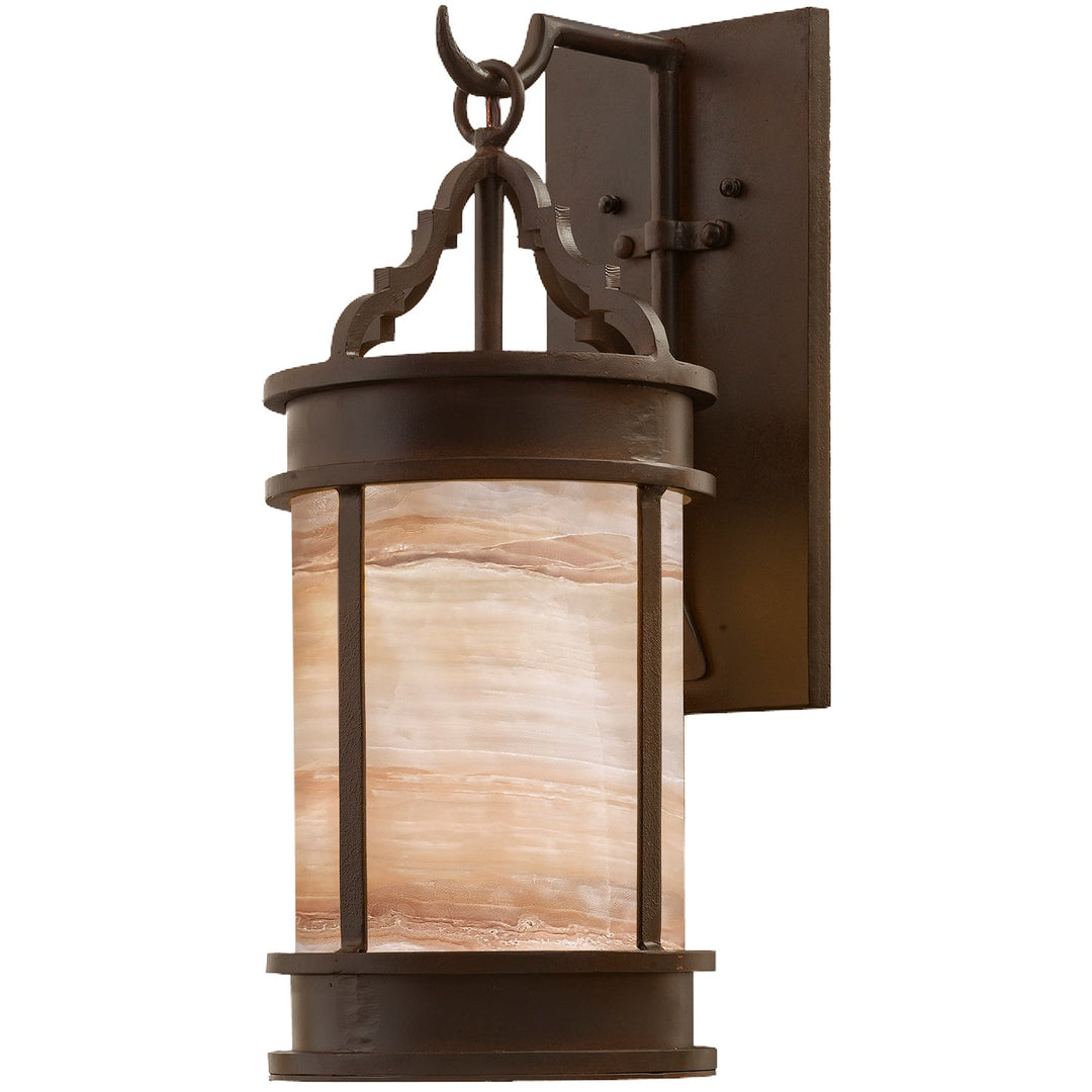 2833 – Wrought Iron Alabaster Wall Sconce