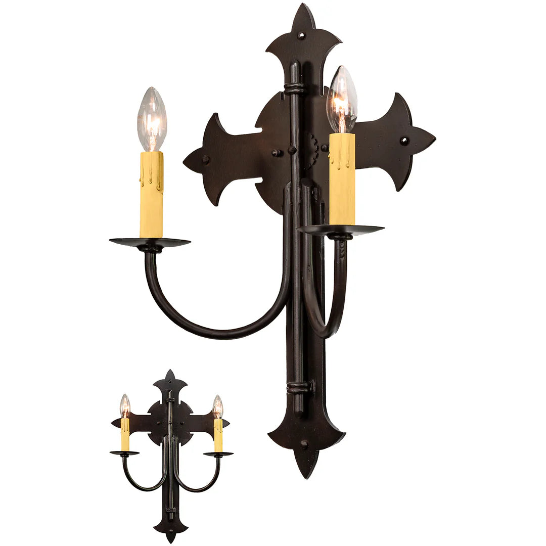 The Blackthorn Gothic Double Candle Wall Sconce
