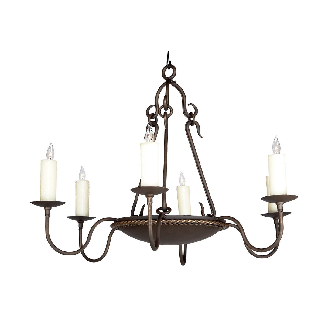 Diana Hand Forged Iron Chandelier - 6 Lights