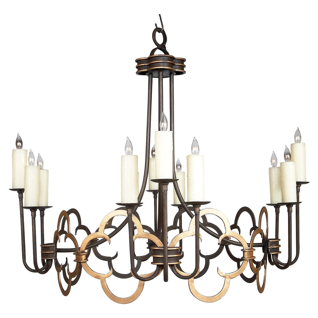 12 Light Fancy Nancy –  Wrought Iron Artisan Chandelier