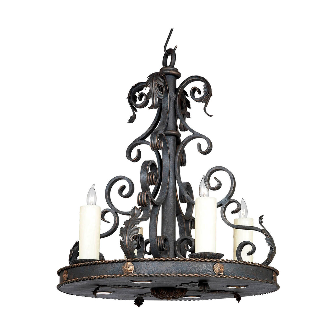 4 Light Sam Wrought Iron Chandelier