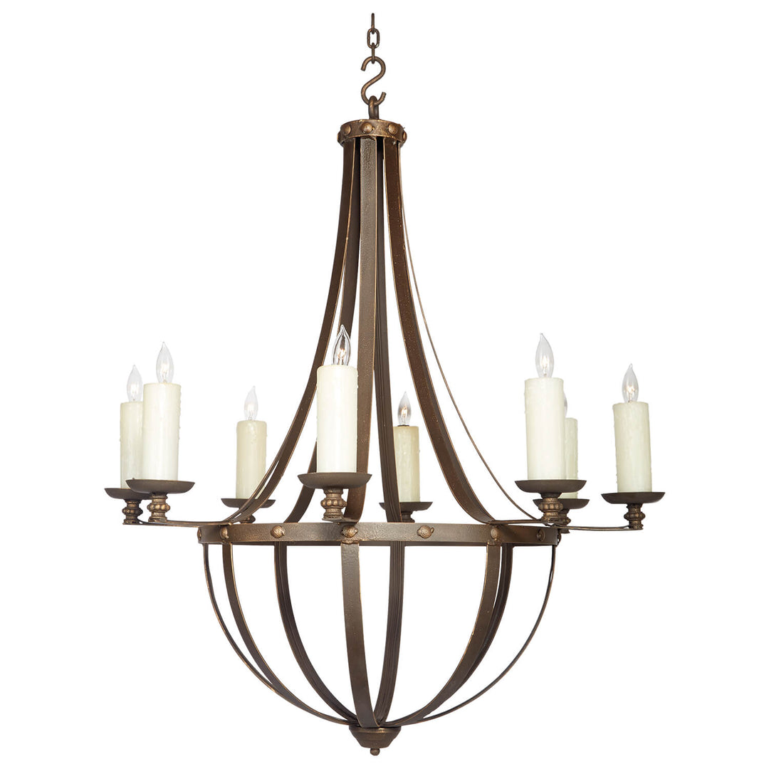 8 Light Burke Wrought Iron Chandelier