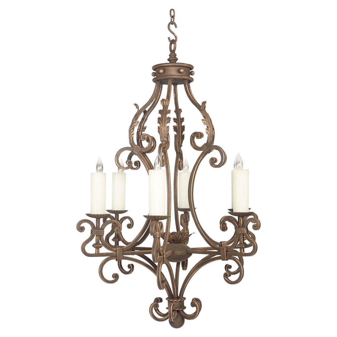 6 Light Regis – Wrought Iron Designer Chandelier