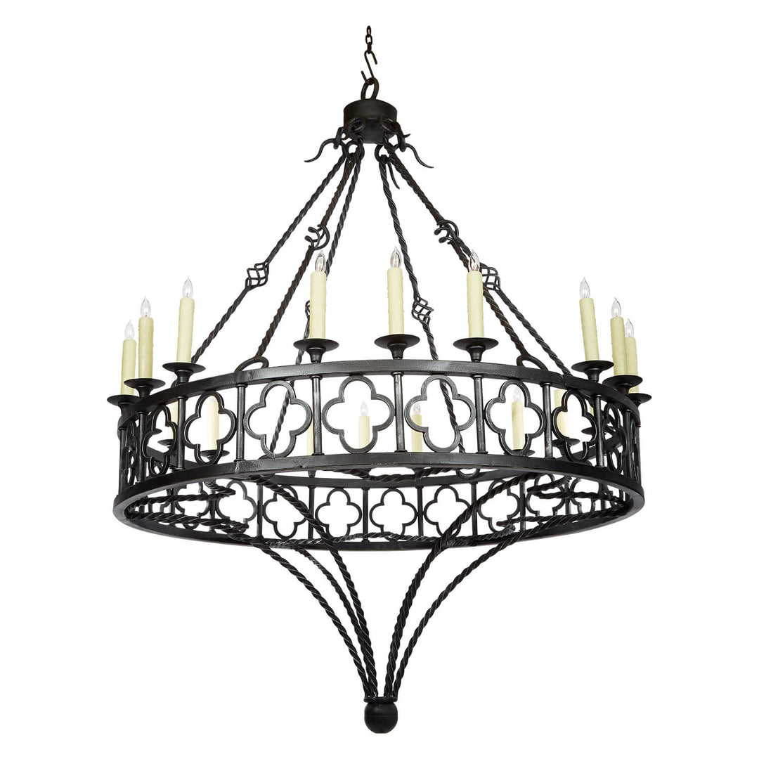 18 Light Queen Wrought Iron Artisan Chandelier