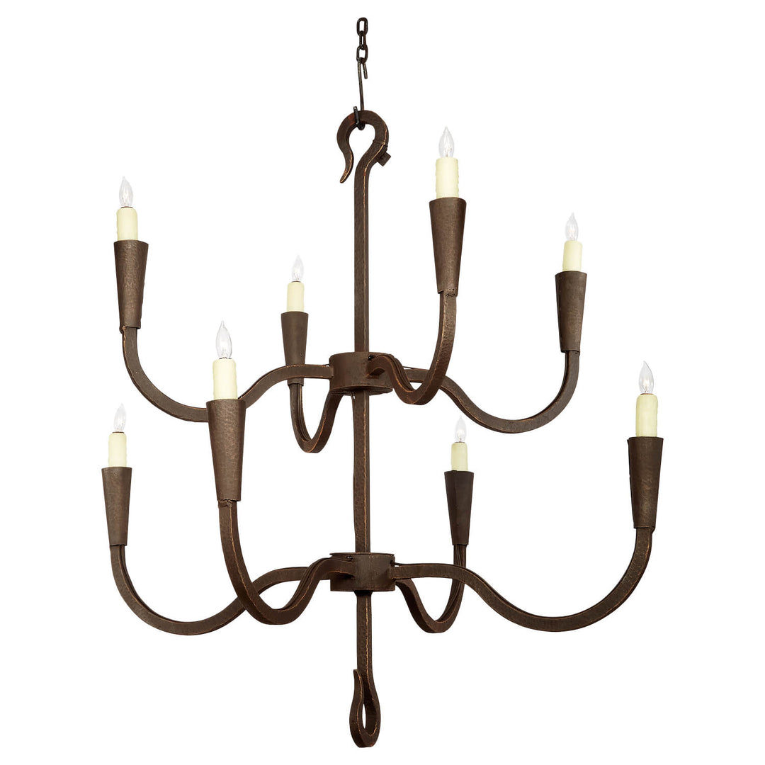 Fabian Wrought Iron Artisan Chandelier - 8 Lights