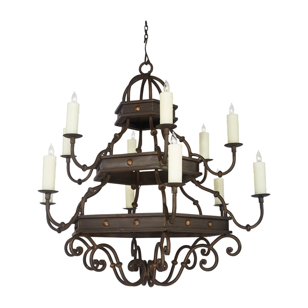 Venetian Wrought Iron Designer Chandelier - 12 Lights