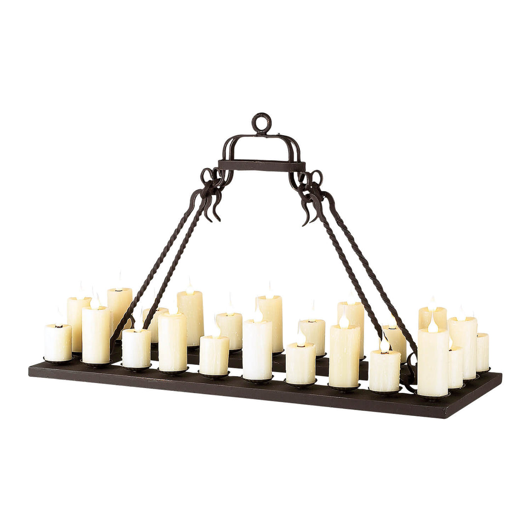 Single Tier Rectangular Ladco Wrought Iron Chandelier