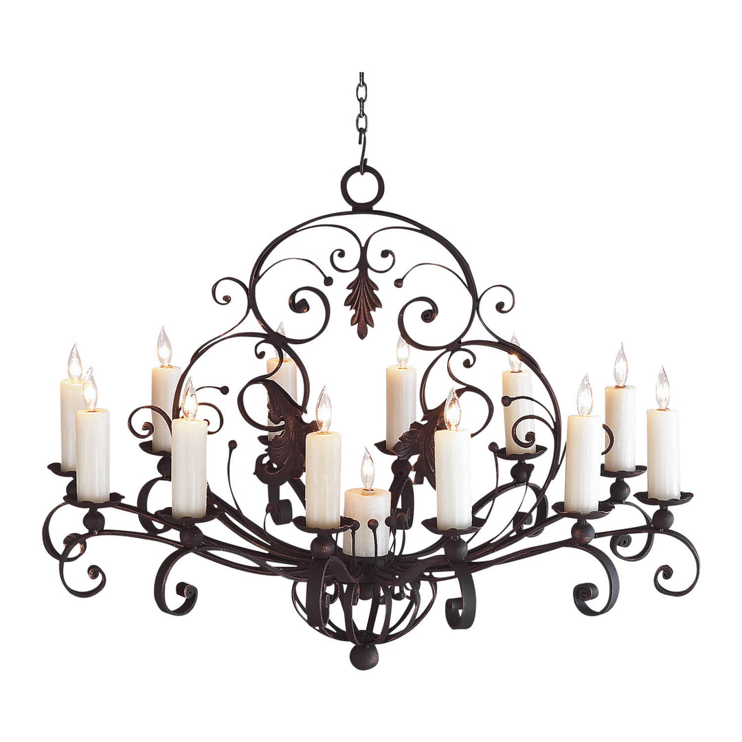 Versaci Artisan Forged Iron Heirloom Chandelier - 13 Lights