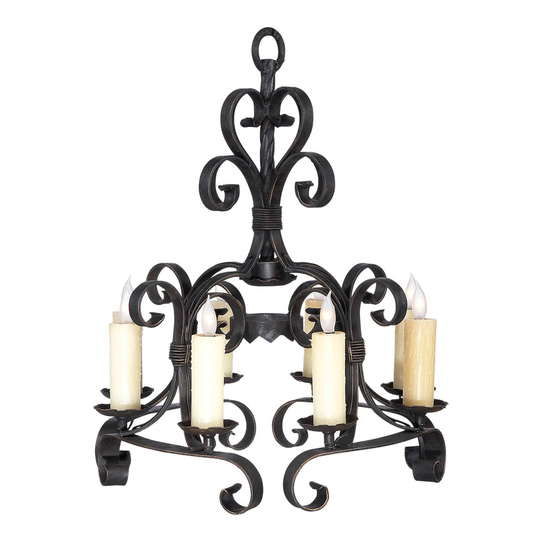 8 Light Tiffany Iron Chandelier