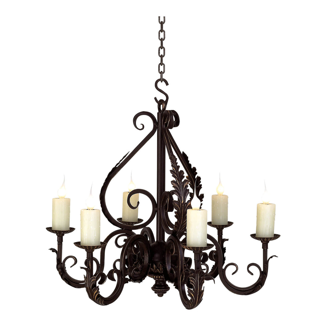 6 Light Gia - Wrought Iron Chandelier