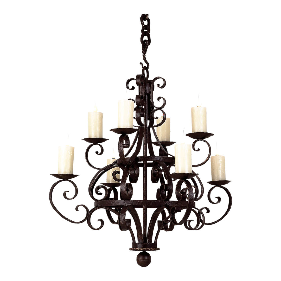 Christopher Wrought Iron Artisan Chandelier - 8 Lights
