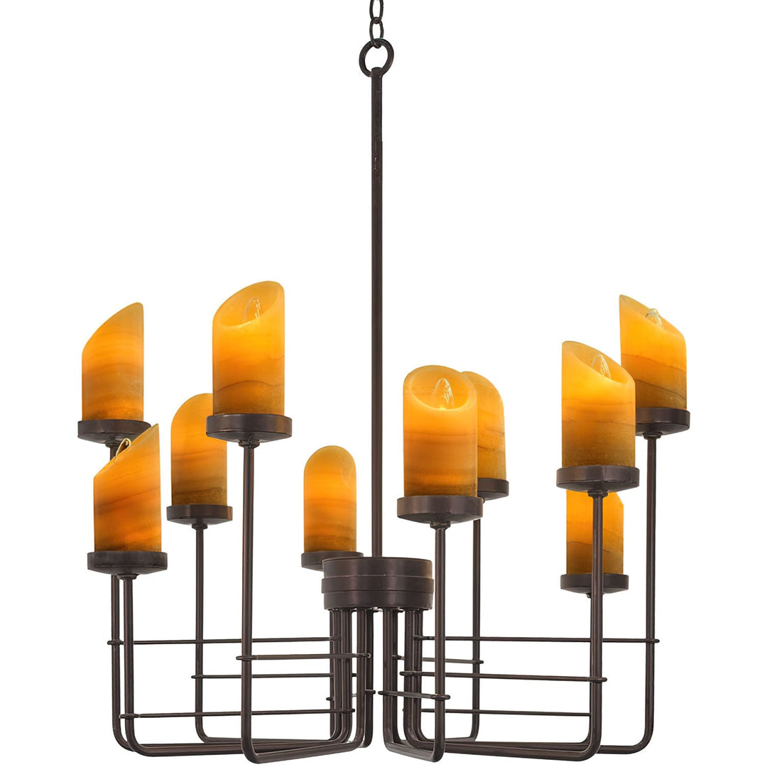 Dahlia 10 Light Alabaster Designer Chandelier