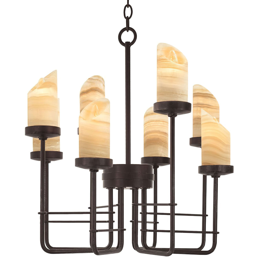 Dahlia 8 Light Alabaster Designer Chandelier