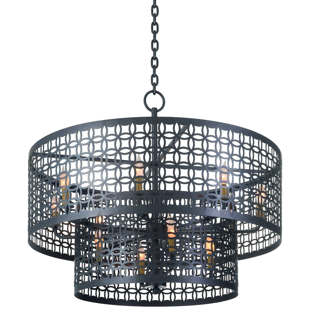 Domain 2 Tier Wrought Iron Chandelier - 12 Lights