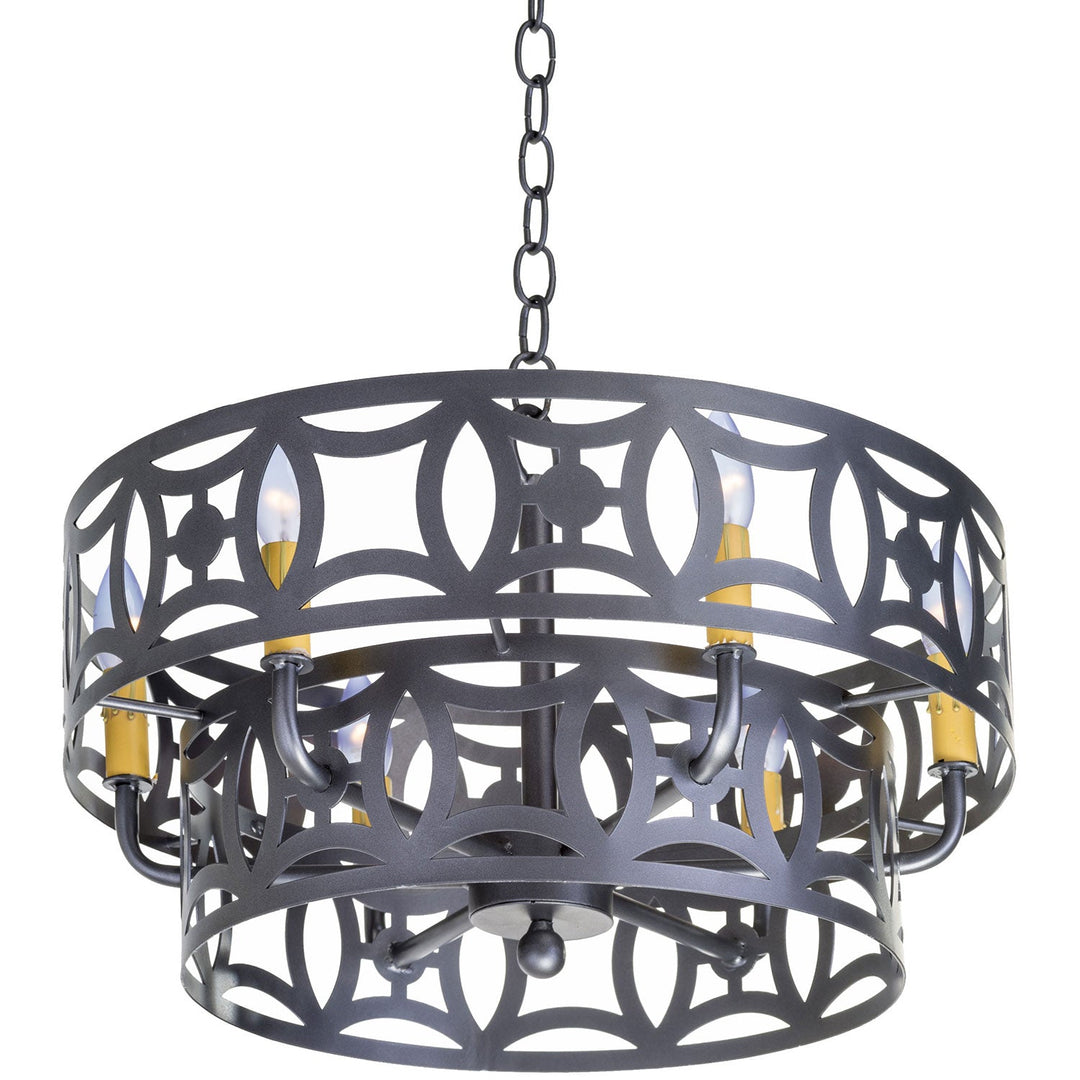 Domain Double Ring Wrought Iron Chandelier