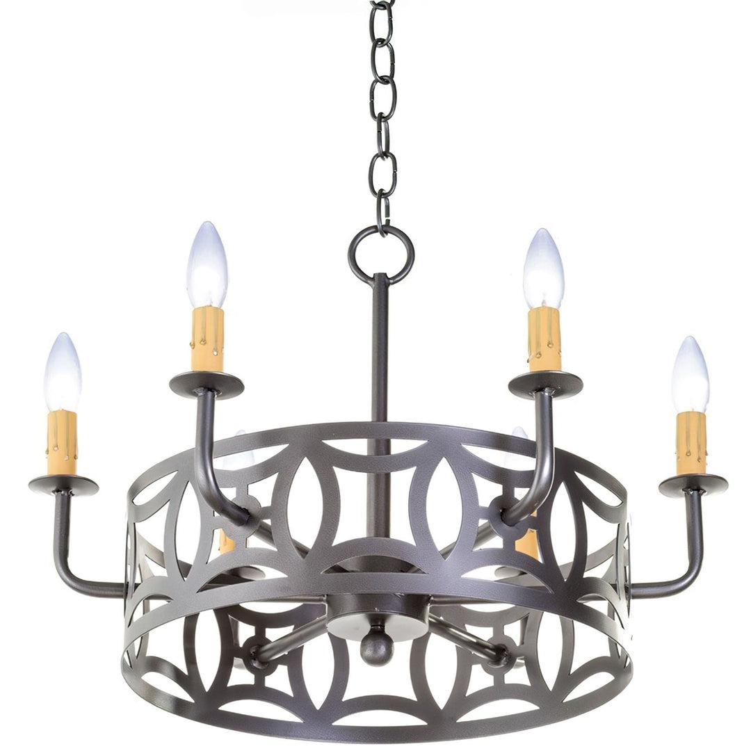 Domain 6 Light Wrought Iron Chandelier