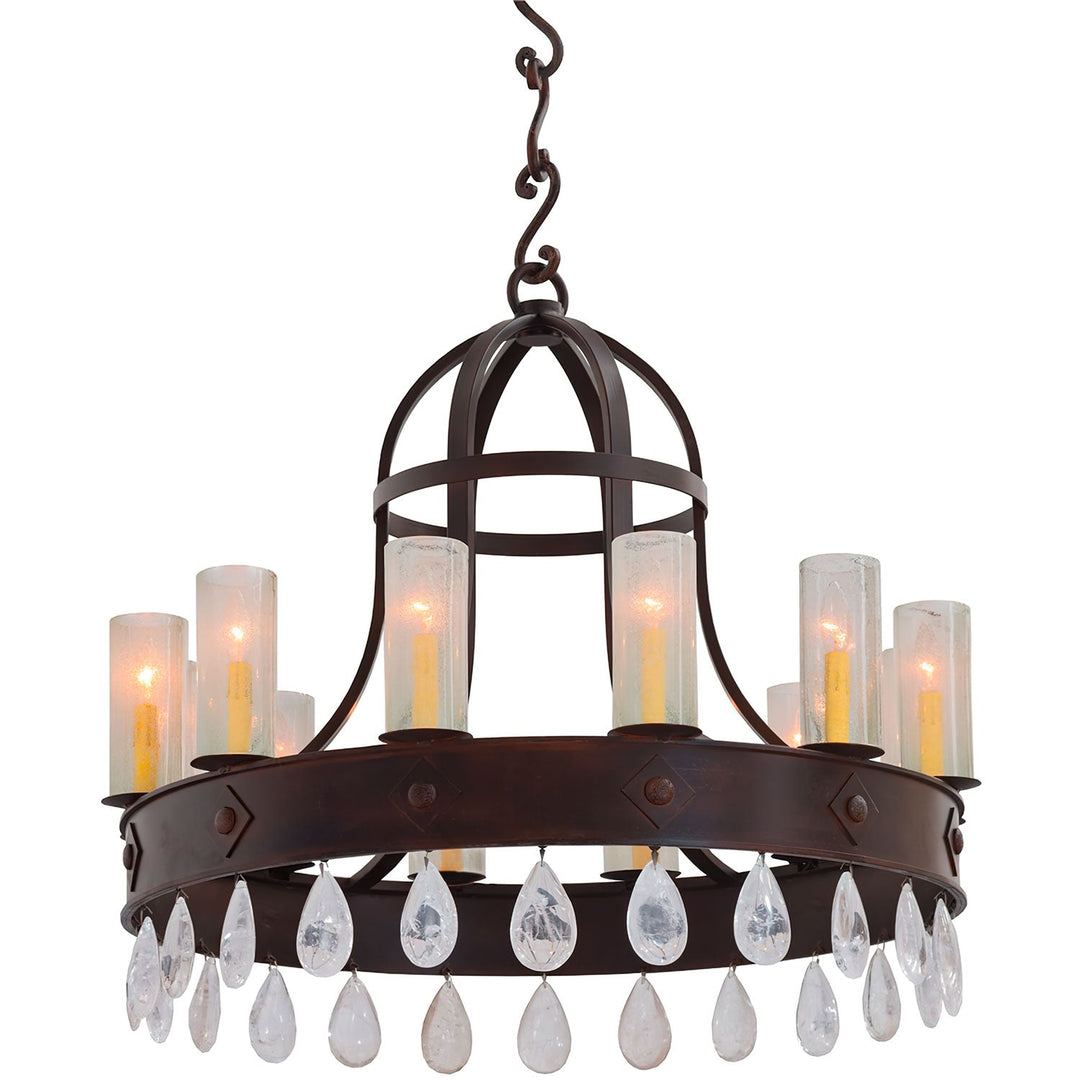 Gilded Crown Wrought Iron Designer Chandelier