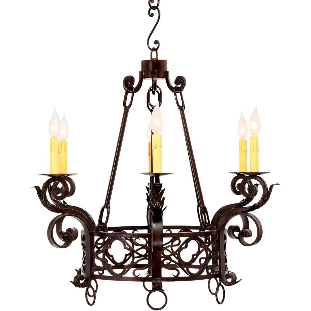Hearst 6 Light Forged Iron Designer Chandelier