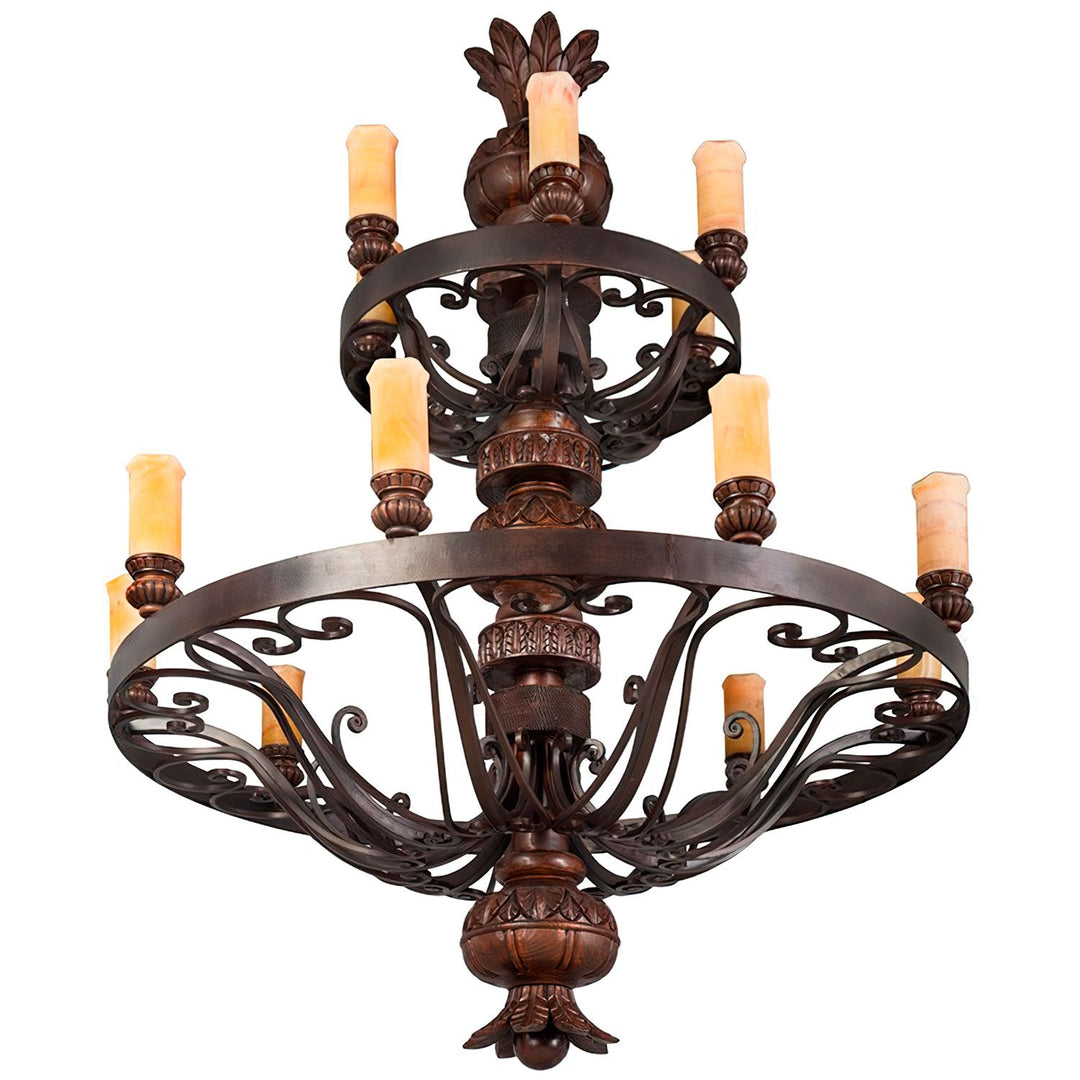 El Rey 2 Tier Alabaster Designer Chandelier