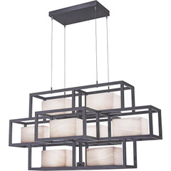 Moderna Horizontal Wrought Iron Alabaster Chandelier