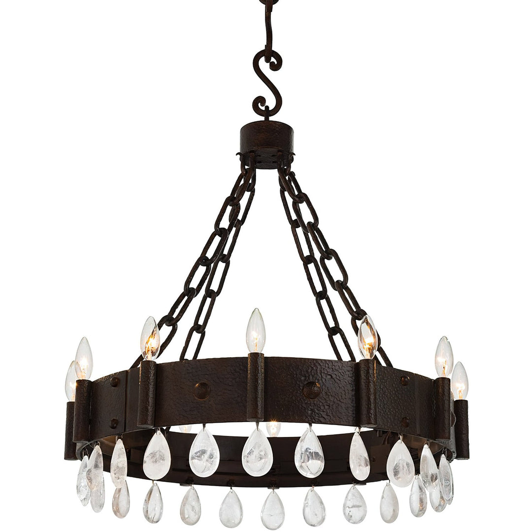 Palisades Wrought Iron Designer Chandelier with Crystals