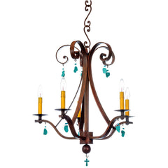 Santa Fe Artisan Wrought Iron Chandelier - Large