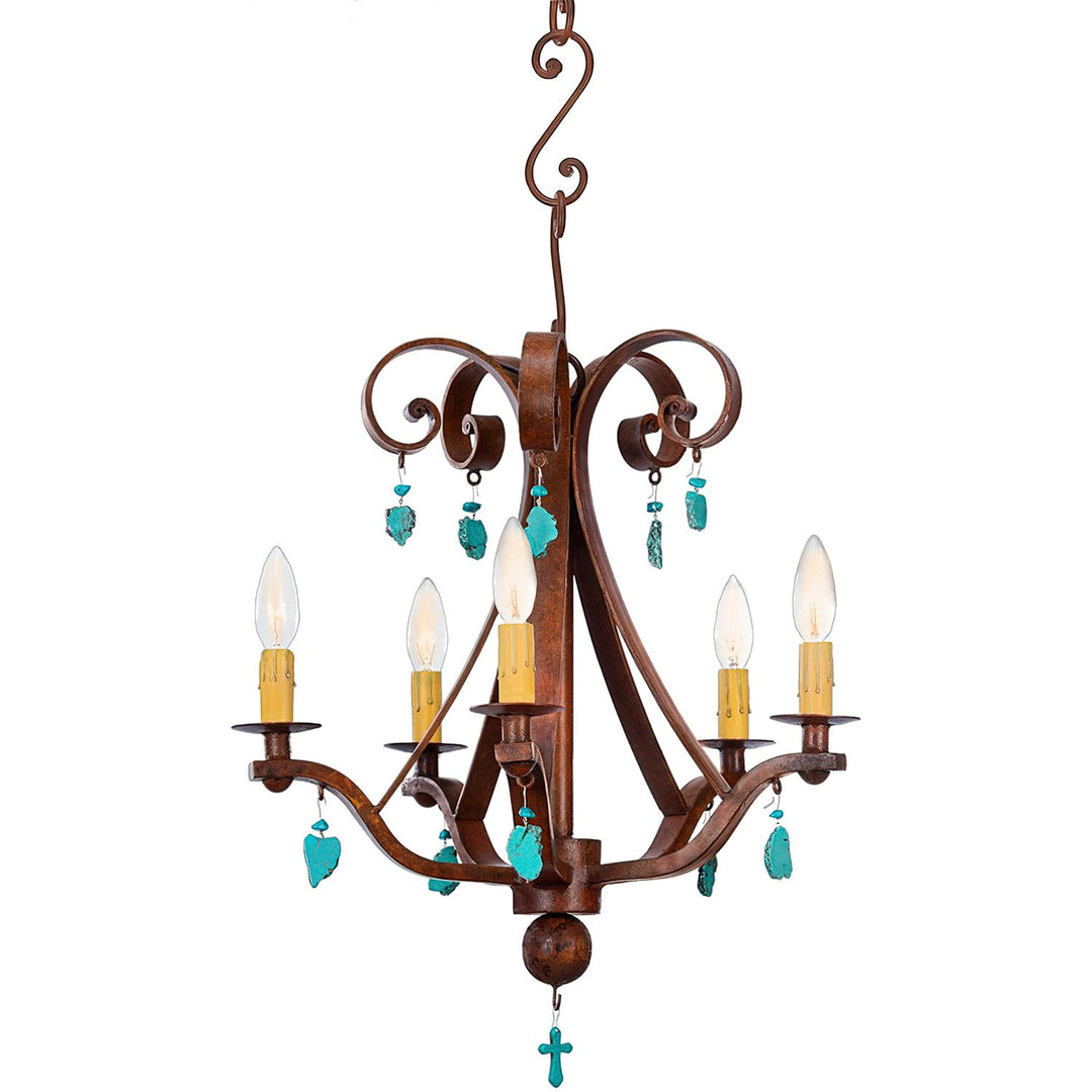 Santa Fe Artisan Wrought Iron Chandelier