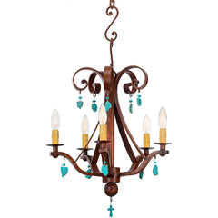 Santa Fe Artisan Wrought Iron Chandelier