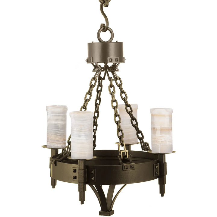 The Korvane Alabaster Iron Chandelier