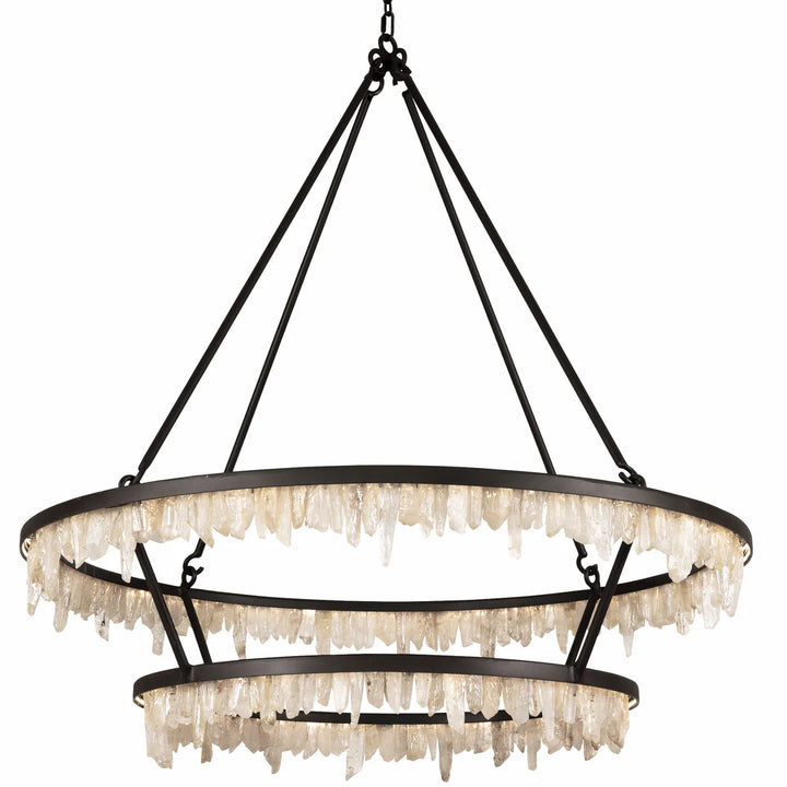The Drifton Quartz Crystal Two-Tier Chandelier