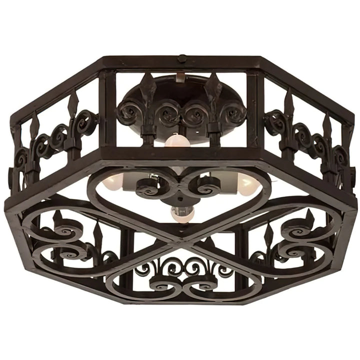 Sierra Manor Iron Flush Mount Chandelier