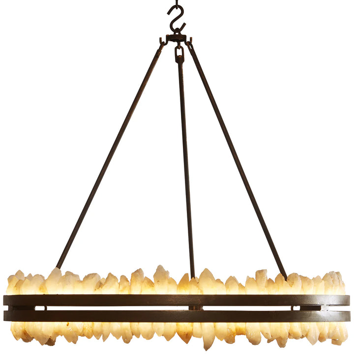 Caldera Double Ring Quartz Crystal Chandelier