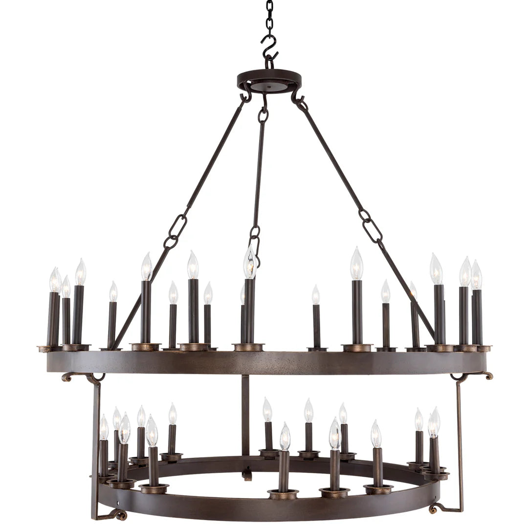 The Montclair Two-Tier Iron Ring Chandelier