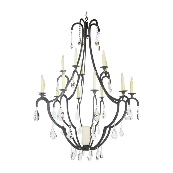 The Valeria Wrought Iron Crystal Chandelier