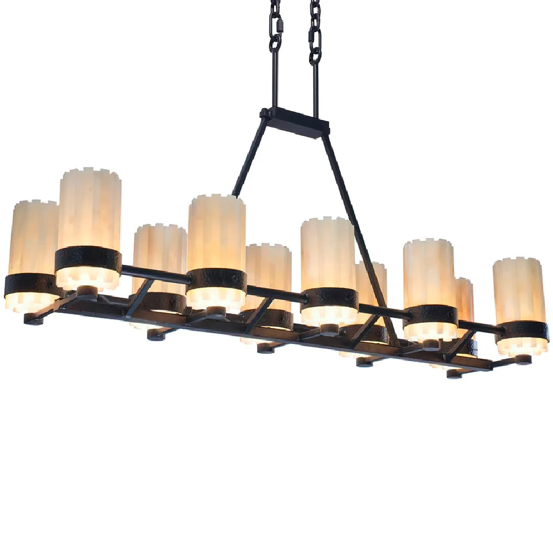 Chandelier with multiple lights on a white background