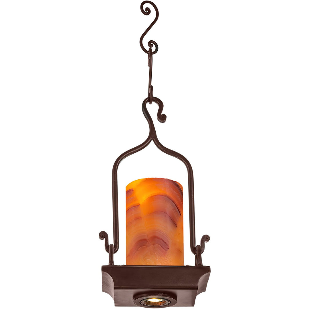 Alma – 1 Light Alabaster Pendant with LED Downlight